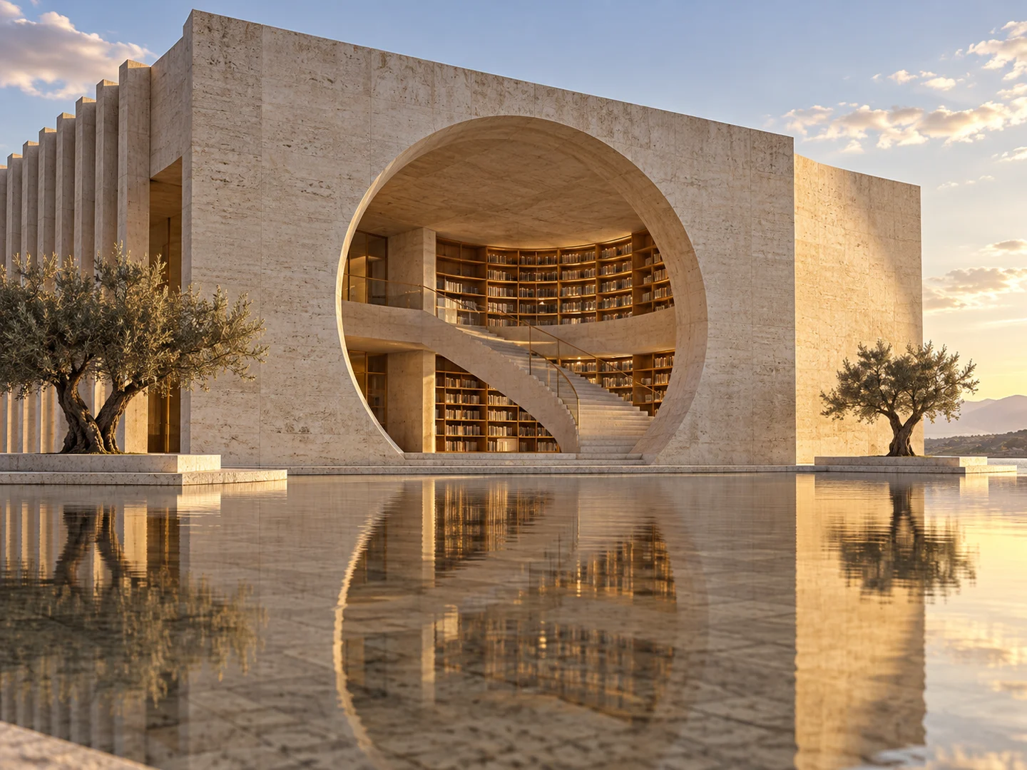 A sunlit sculptural interior