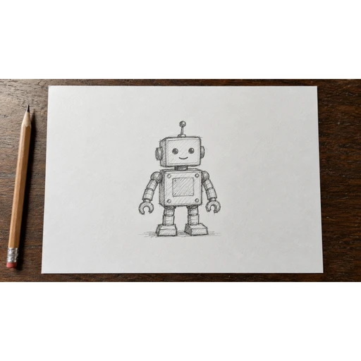 Original: Original pencil robot sketch